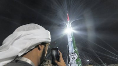 New Year's celebrations at Burj Khalifa in Downtown Dubai on January 1, 2018. Christopher Pike / The National
