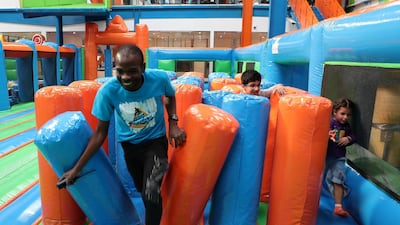 An obstacle course at Air Maniax. Pawan Singh / The National