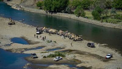 Humvee vehicles from the Afghan Security Forces in Panjshir province, Afghanistan.