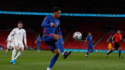 Jude Bellingham made his debut for England in a friendly against the Republic of Ireland at Wembley on 12 November, 2020. AFP