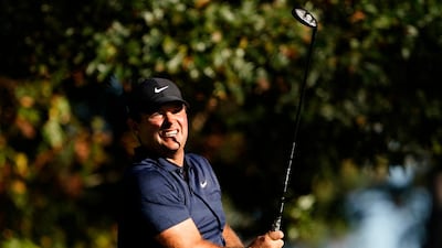 Patrick Reed looks at his shot on the fourth fairway. AP
