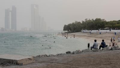 A dust storm blows through Abu Dhabi. Vidhyaa for The National