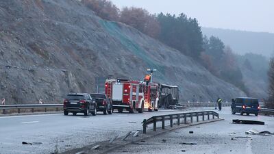 Seven passengers reportedly fled the burning vehicle and were being treated in hospital. Reuters