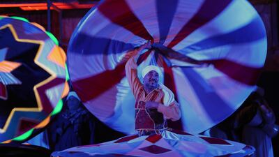 Tanoura Dance Troupe performing during Ramadan at the Ghouri complex in Cairo. EPA.