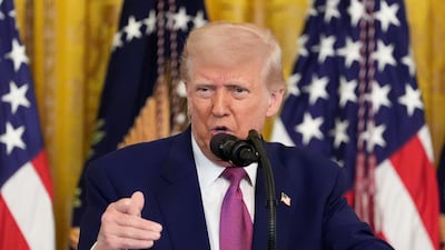 US President Donald Trump at the White House on Thursday. AP