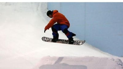 Danny Kass, who has bagged two Olympic medals and now owns a clothing brand, shows off his slope skills at Ski Dubai.
