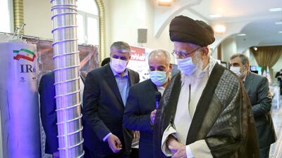 Iran's supreme leader Ayatollah Ali Khamenei visits centrifuges in Tehran. Reuters