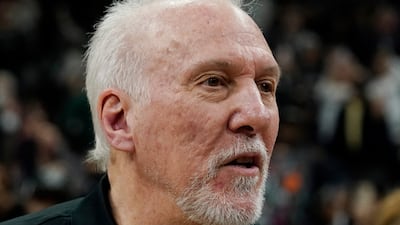 San Antonio Spurs head coach Gregg Popovich became the all-time winningest coach in NBA regular-season history with victory over Utah. AP Photo