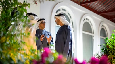 Sheikh Mohamed speaks with Sheikh Mansour bin Zayed, UAE Vice President and Deputy Prime Minister