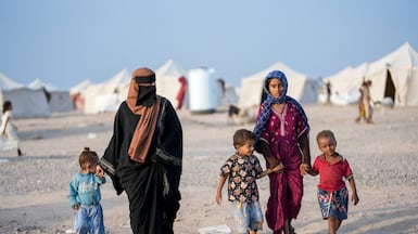 Women and children at a camp for internally displaced people near Aden, Yemen. Reuters