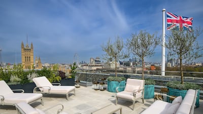 The 100-square-foot roof terrace is one of the largest private outdoor spaces in this part of London