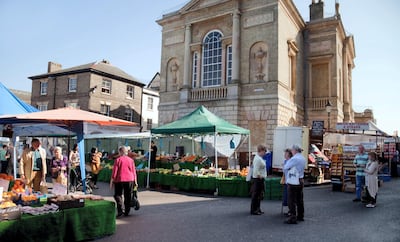 Market in Bury St Edmunds. Suffolk UK. Smaller businesses can't insure against currency swings.