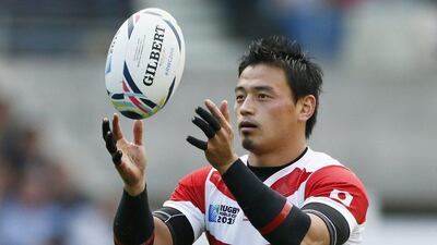Japan's Ayumu Goromaru shown on Saturday during Japan's win over South Africa in 2015 Rugby World Cup Pool B play in Brighton, England. Stefan Wermuth / Reuters / September 19, 2015