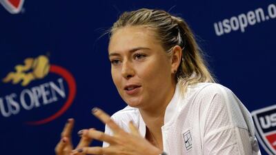 Maria Sharapova withdrew from the Rogers Cup in Toronto this month due to a muscle strain in her right leg. Peter Foley / EPA