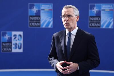 Nato secretary-general Jens Stoltenberg speaks in Brussels as the summit opens. EPA