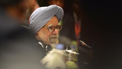Prime Minister Manmohan Singh delivers his opening speech at the 11th Asean-India Summit in Bandar Seri Begawan, Brunei, on October 10, 2013. Ahim Rani / Reuters