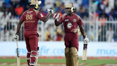 Warriors' Rovman Powell makes his 50. Chris Whiteoak / The National