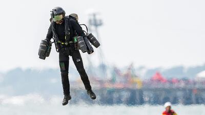 The jet-powered suit is capable of flying for up to 10 minutes