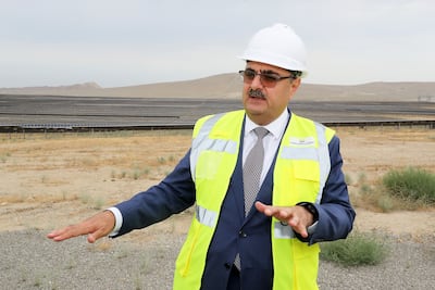 Murad Sadikhov, Masdar country manager for Azerbaijan, at the Garadagh solar plant on the outskirts of Baku. Pawan Singh / The National
