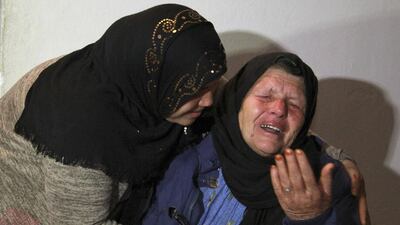 The mother (right) of Nice assailant Brahim Aouissaoui. AFP