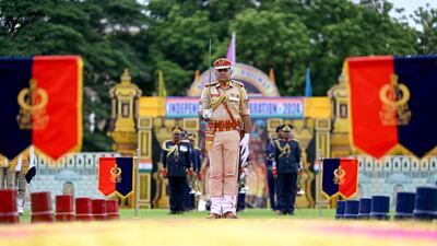 India's Railway Protection Force personnel during a ceremony in Chennai. AFP