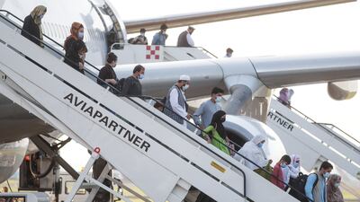 Passengers from Afghanistan arrive in Belgium. Airbnb said it will host 20,000 Afghan refugees free of charge. EPA