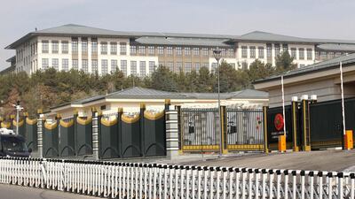 The new Ak Saray presidential palace (White Palace) on the outskirts of Ankara. President Recep Tayyip Erdogan's new palace is costing Turkey over US$600 million, the Turkish finance minister said on November 4, considerably raising previous estimates. Adem Altan/AFP Photo