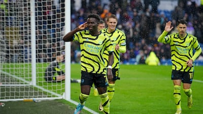 Arsenal's Bukayo Saka scored twice in the win over Burnley on Saturday. PA