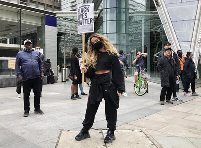 Singer Jade Thirlwall of Little Mix attends a Black Lives Matter protest in London, United Kingdom. Getty Images