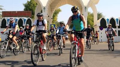 Cyclists participate in a charity event by Gulf for Good in Al Ain last month. Ravindranath K / The National