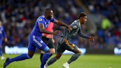Sol Bamba of Cardiff City battles for possession with Demarai Gray of Leicester City during the Premier League match between Cardiff City and Leicester City at Cardiff City Stadium. Getty