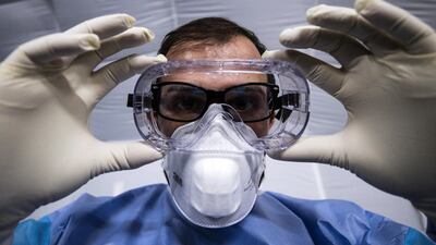 Emergency forces install an air dome equipped with medical supplies at Spallanzani hospital in case the number of people suffering from coronavirus increases, in Rome, Italy. EPA