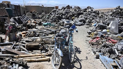 Various items at a junkyard near the Bagram Air Base. AFP