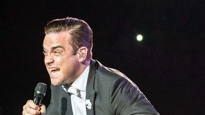 British singer-songwriter Robbie Williams will perform at du Arena on Yas Island on April 26, 2015.