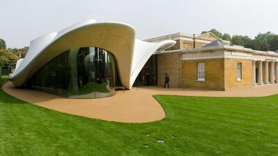 Zaha Hadid’s recently completed design for an extension of the Serpentine Sackler Gallery in London. Leon Neal / AFP Photo