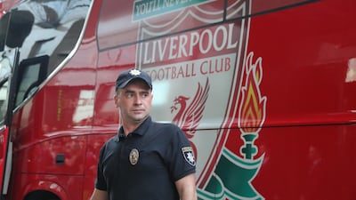 Liverpool FC team arrive in a hotel in Kiev, Ukraine. EPA / ARMANDO BABANI