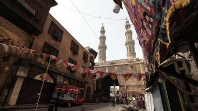 The streets around Bab Zuweila, one of the gates in the walls of Cairo's old medieval city, were virtually empty last week amid the Covid-19 outbreak. AFP