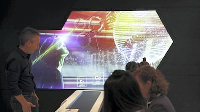 Etisalat's stand during Gitex Technology Week. Dubai is seeking to cement its position as a global capital of the digital economy. Pawan Singh / The National
