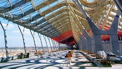 The swooping wing profile shape of the Barajas airport in Madrid, Spain. Getty Images