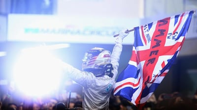 Hamilton won his second drivers' world title. Clive Mason / Getty Images