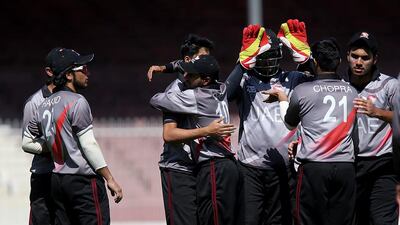 The UAE cricket team clinched their first win in the ICC Under 19 World Cup. Satish Kumar / The National