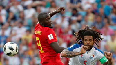 Belgium's Romelu Lukaku in action with Panama's Roman Torres. Max Rossi / Reuters