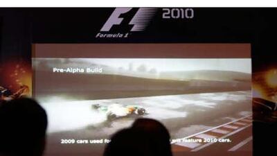 The media presentation of the F1 2010 video game was held at the Armani hotel in the Burj Khalifa last week. It was the only event held outside the UK for the game.