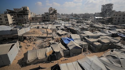 A displacement camp in Gaza city. More than 73,000 Palestinians have been killed in Israel's war on the enclave. Reuters