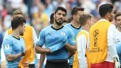It was a disappointing day for Luis Suarez and his Uruguay teammates as they exited the World Cup. EPA