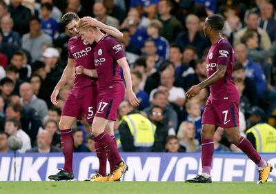 Kevin De Bruyne, centre, scored the winning goal for Manchester City against former club Chelsea in September. Frank Augstein / AP Photo