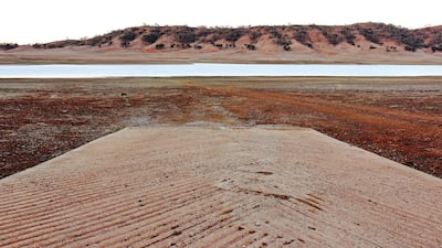 A boat ramp leads to the drought-affected Split Rock Dam near Tamworth. Reuters