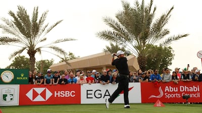 Lowry tees off at the 18th. He would go on to birdie the hole.