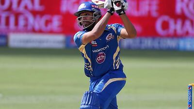 Rohit Sharma hit 33 boundaries and nine sixes in his record 264 on Thursday. Pawan Singh / The National