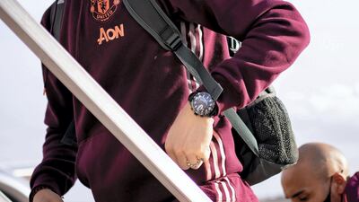 Alex Telles of Manchester United checks in. Getty